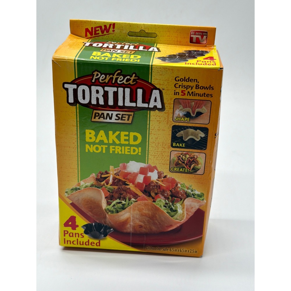 Perfect Tortilla Pan Set 4 Piece Non-Stick Taco Bowl Maker As Seen On TV